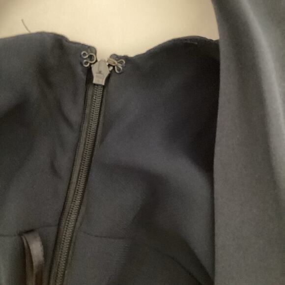 J Crew Sophia Dress Size 4 Navy Blue 100% Silk Fit & Flare Evening Cocktail - Picture 13 of 14